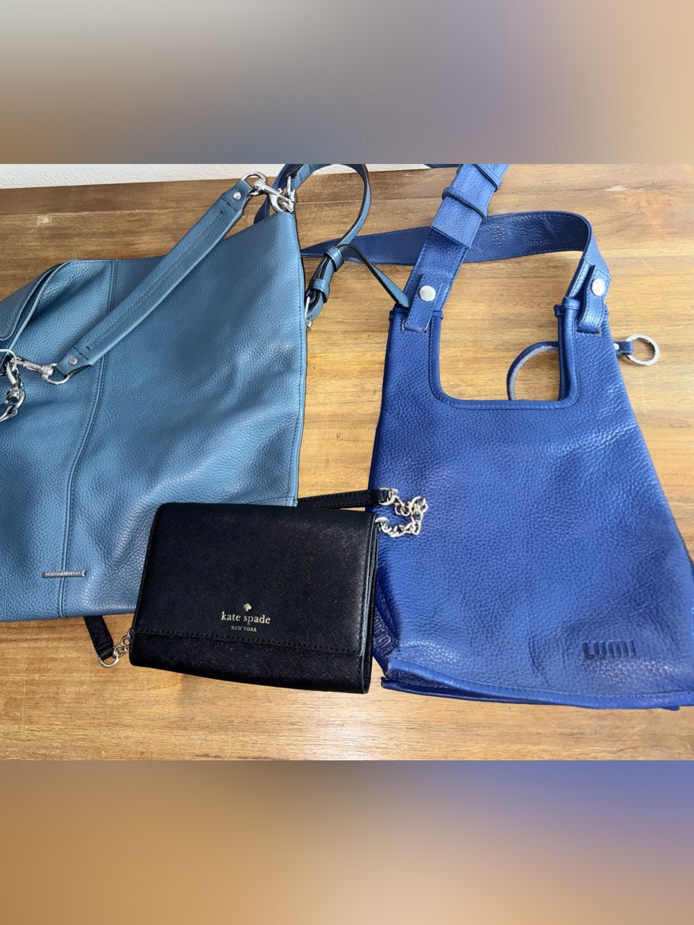 Lot of 3 leather bags, Rebecca minkoff, Kate spade & lumi